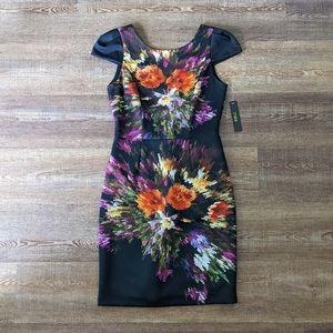 Maia fractal floral cocktail dress
